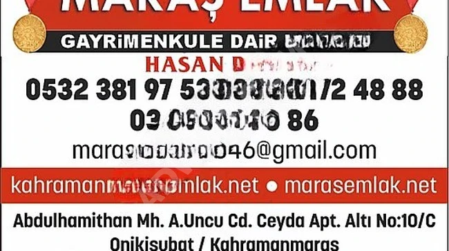 MARAŞ EMLAKTAN ÖNSEN DE SATILIK İMARLI ARSA