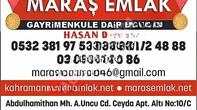 MARAŞ EMLAKTAN AĞCALI YOLU ÜZERİ SATILIK ARSA