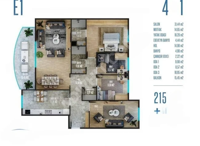 İLK OTURAN SİZ OLUN! SİLTAŞ PANORAMA 4,5 +1 KİRALIK SIFIR 215m2