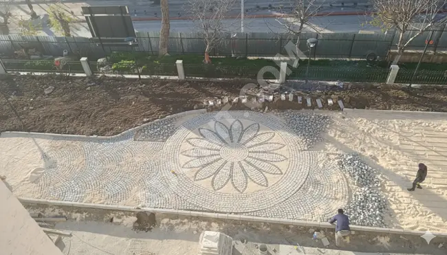 Zemin küptaş yer otopark yaya yolu yol zemin döşeme 