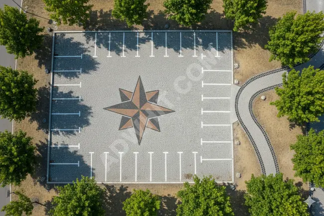 Zemin küptaş yer otopark yaya yolu yol zemin döşeme 