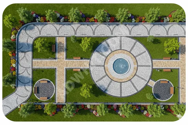 Kırma granit küptaş begonit taş zemin döşeme Antalya 