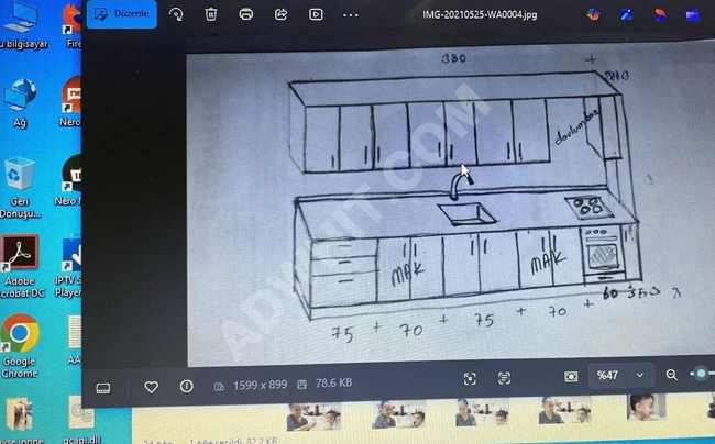 balon kapak mutfak dolabı sökülü vaziyettedir 