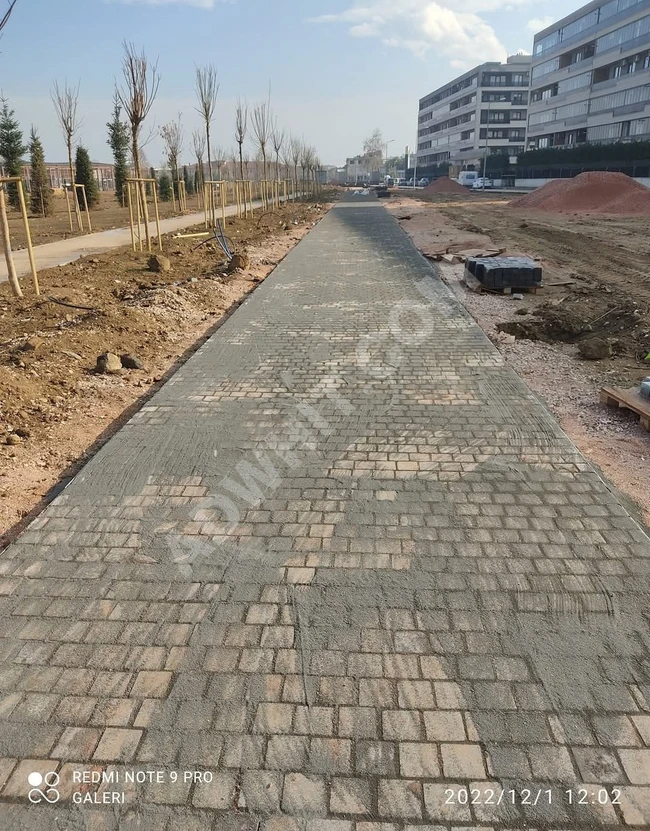 Manisa Turgutlu begonit küptaş zemin uygulama ekibi Halil usta 