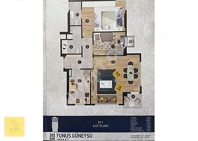 ALKAYA'DAN SUADİYE'DE SATILIK 2+1 BALKONLU DAİRE MARMARAY'A 3DK