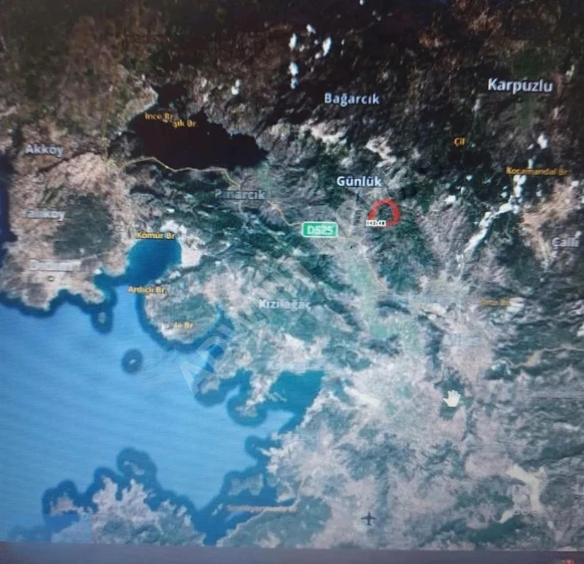 للبيع أرض زراعية بصك واحد في Muğla Milas بمساحة 1723 متر مربع