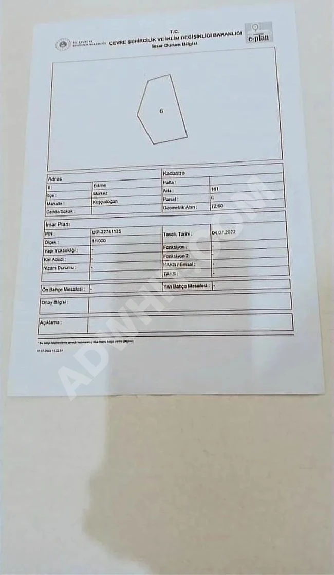 Satılık Müstakıl İmarlı Arsa Edirne Merkezde 73 M2