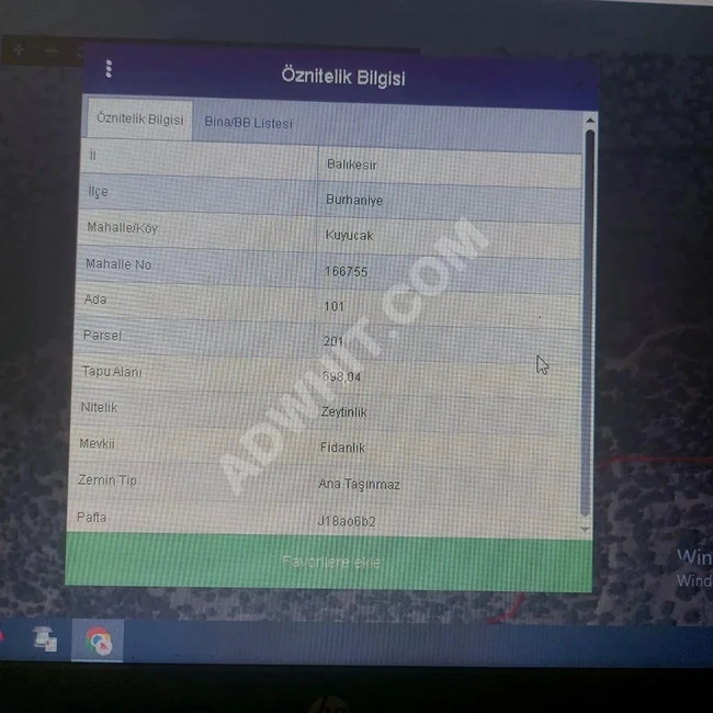 Satılık Tarla Balıkesir Burhaniyede 698 M²
