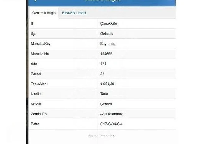 ÇANAKKALE GELİBOLU'DA 413 m² SATILIK ARSA ARAÇ TAKASINA AÇIK