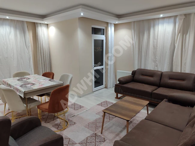 New furnished apartment 1+3 for rent in Beylikdüzü Yakuply in a building with an elevator.
