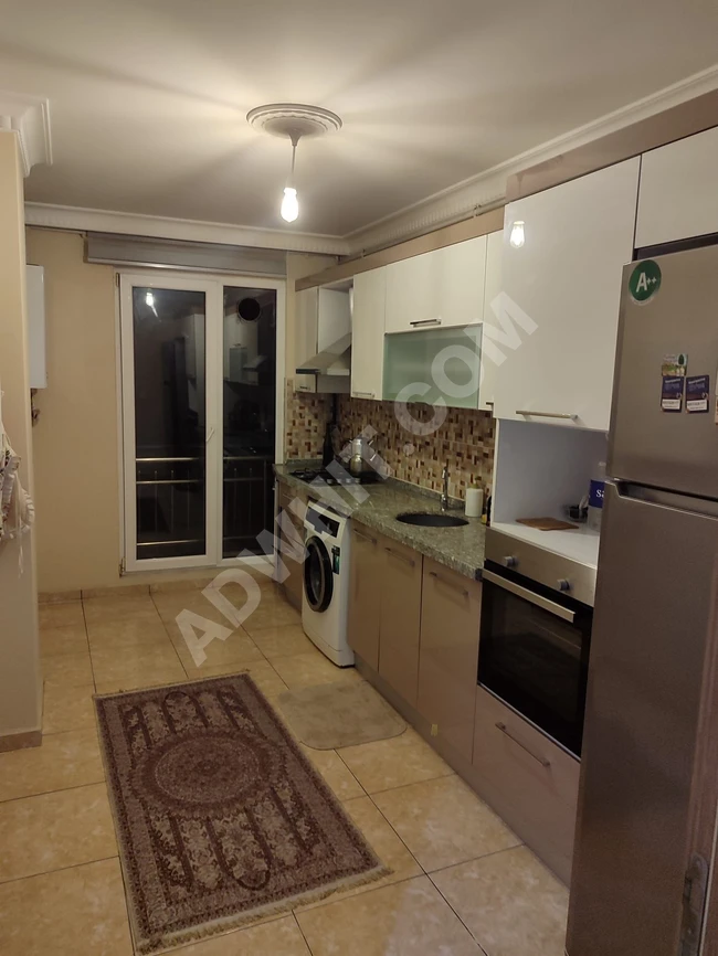 New furnished apartment 1+3 for rent in Beylikdüzü Yakuply in a building with an elevator.