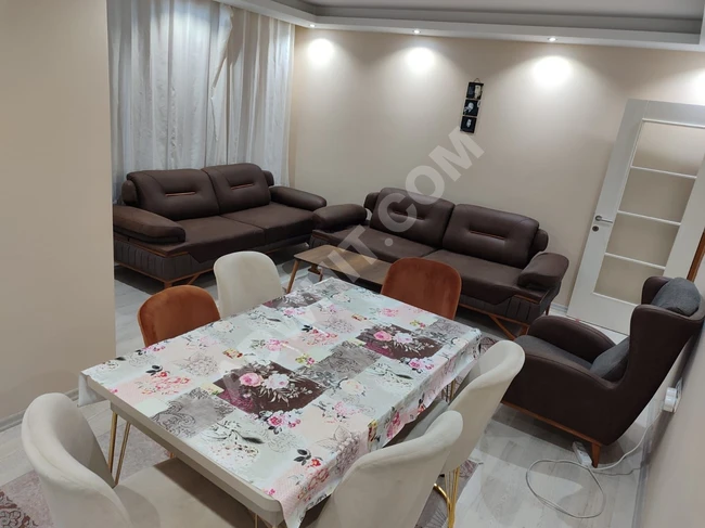 New furnished apartment 1+3 for rent in Beylikdüzü Yakuply in a building with an elevator.