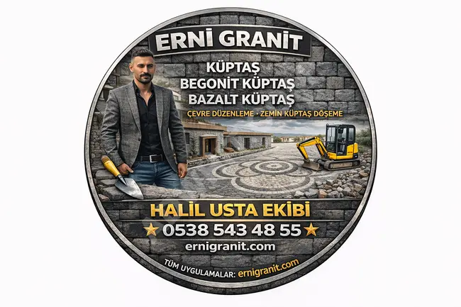 Marmaris granit küptaş begonit küptaş uygulama ekibi Halil usta 