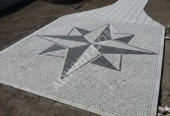 بلاط مكعب من الغرانيت في أنقرة، بلاط مكعب من البازلت، أرضيات من بلاط مكعب.