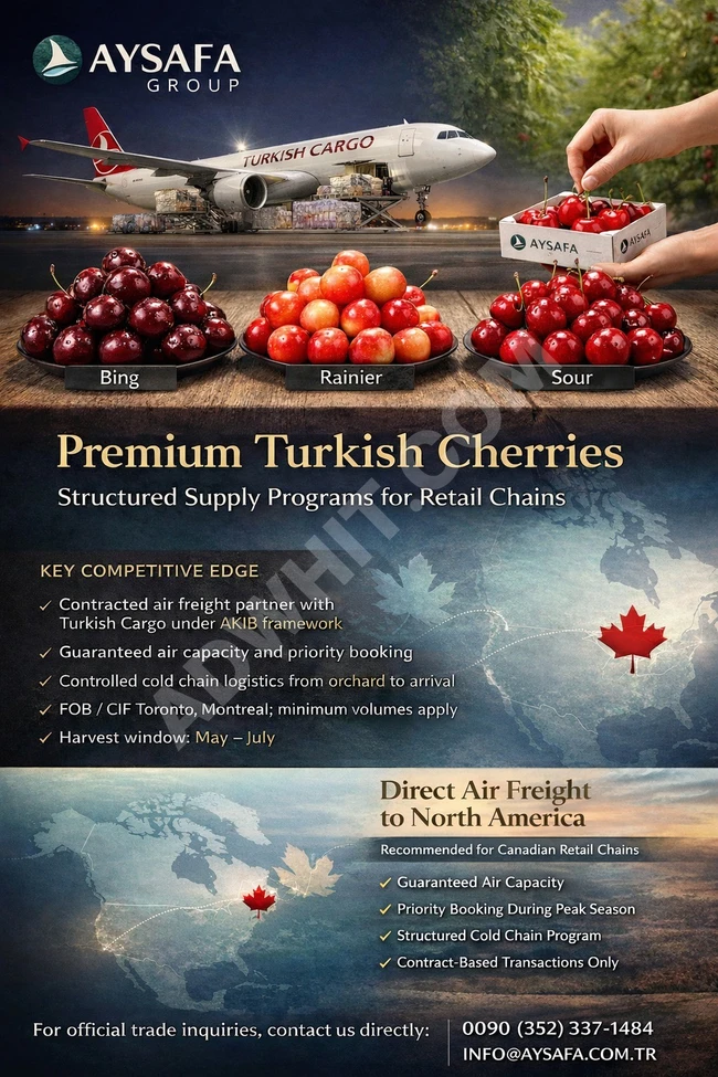 فواكة تركية طازجة الشحن بالطائرة 