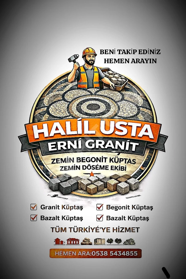 Bodrum begonit küptaş granit küptaş uygulama ekibi Halil usta 