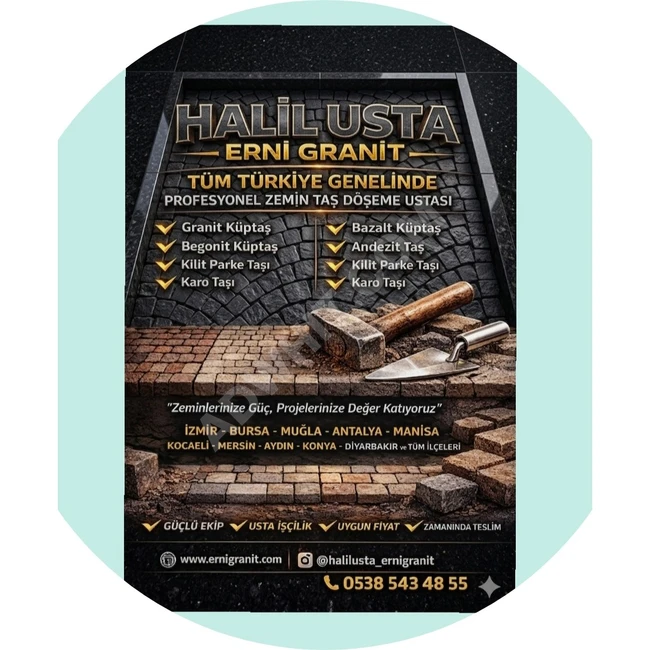 Kocaeli İzmit begonite cube stone granite cube stone master Halil