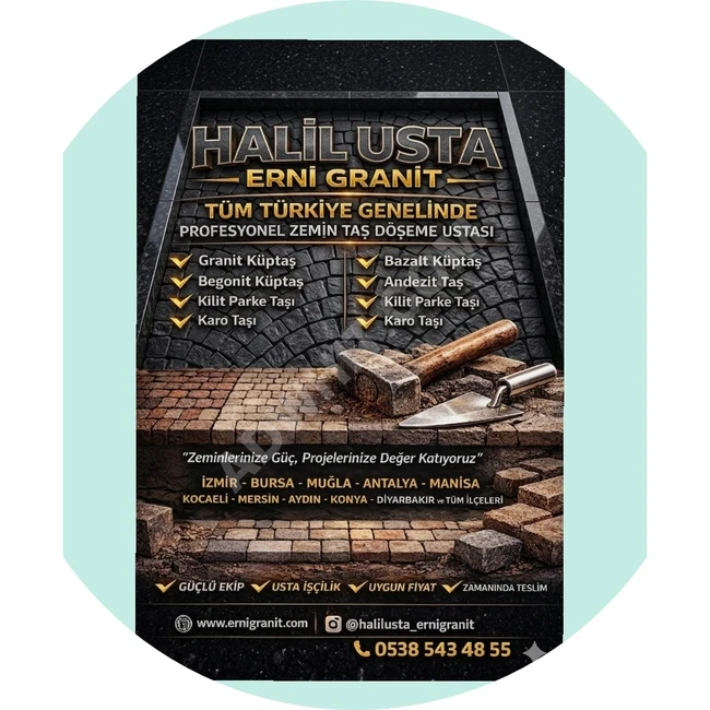 Kocaeli İzmit begonite cube stone granite cube stone master Halil