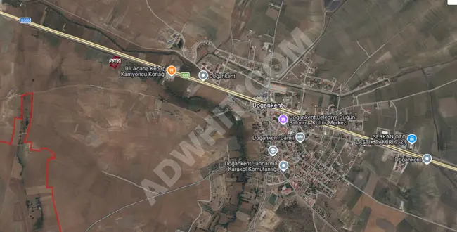 🏡 سورغون دوغانكنت: أرض زراعية للبيع بمساحة 5,070 متر مربع على الطريق الرئيسي