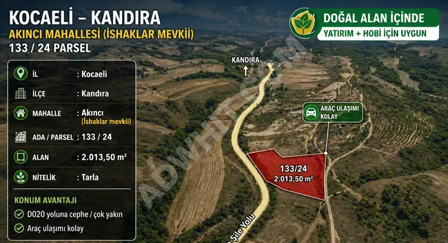 🏡 KOCAELİ KANDIRA AKINCI’DA SATILIK TARLA 2.013.50 m²