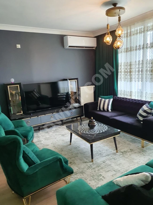 For rent: a furnished 3+1 apartment in Emlak Konut Başakşehir Evleri complex.