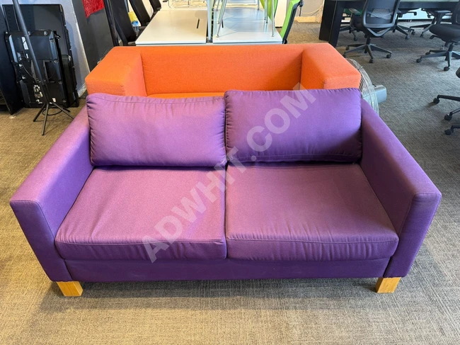 DEMİRHAN OFFICE - PURPLE FABRIC 2-PIECE VISITOR WAITING CHAIR