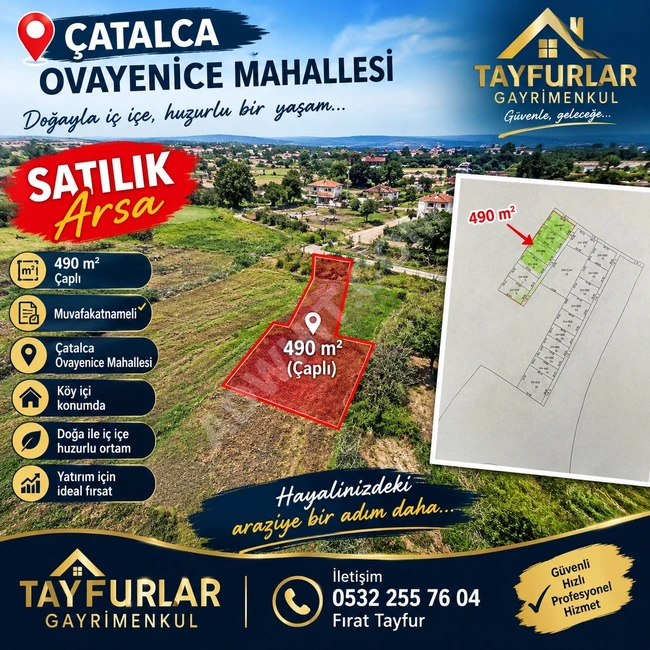 Çatalca Ovayenice’de 490 m² Muvafakatnameli Satılık Arsa