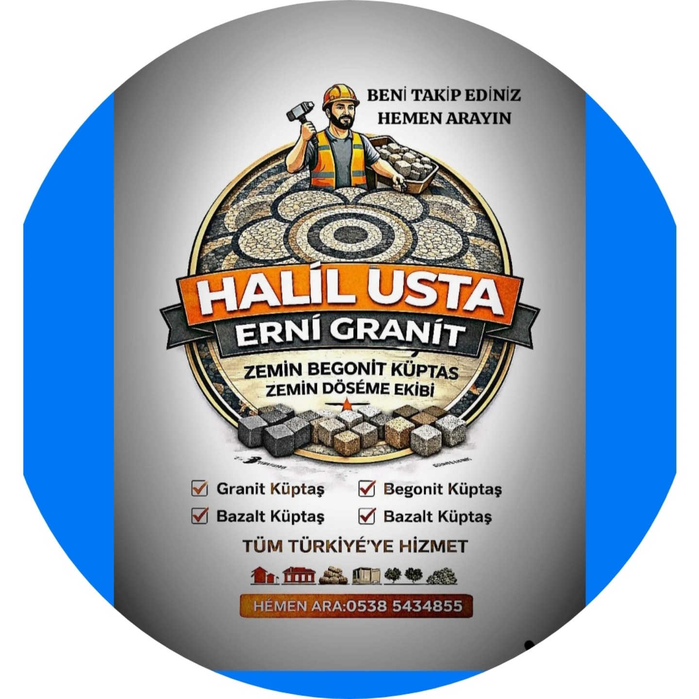 Basalt cube stone application team İzmir