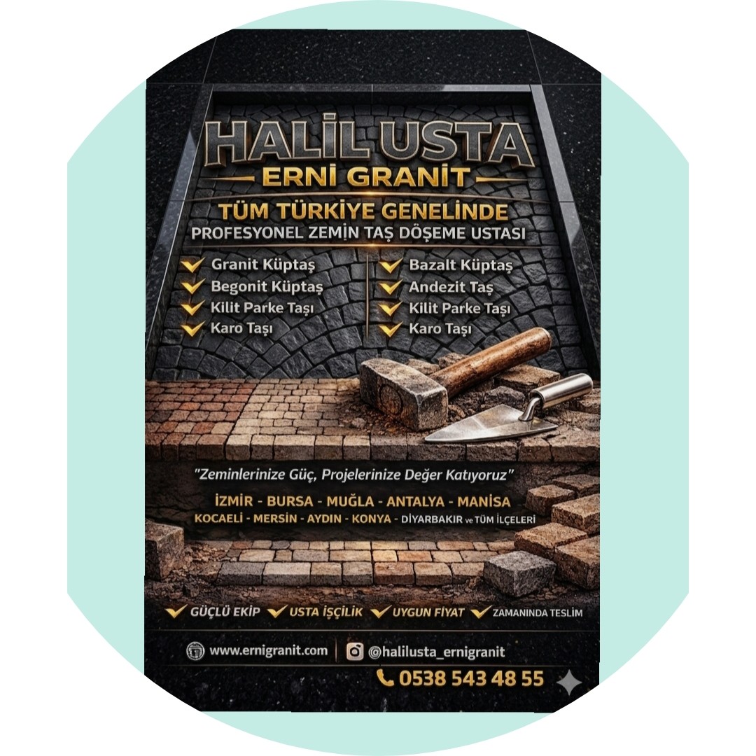 Ground cube stone application team Halil master Izmir